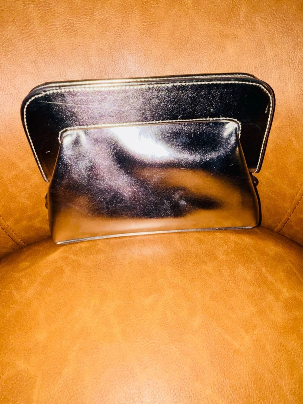 Nina Silver Sequin Chain Clutch